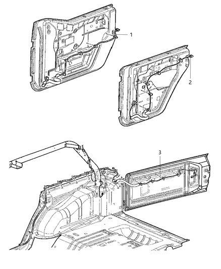 2013 Jeep Wrangler Wiring-Rear Door Diagram for 68189403AA