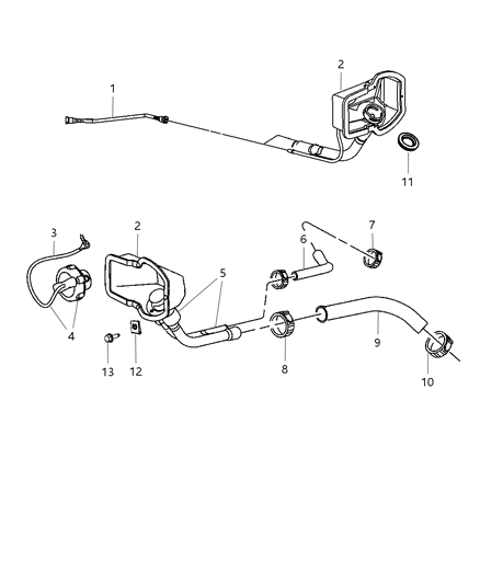 2011 Ram 2500 Tube-Fuel Vapor RECIRCULATION Diagram for 52122672AB