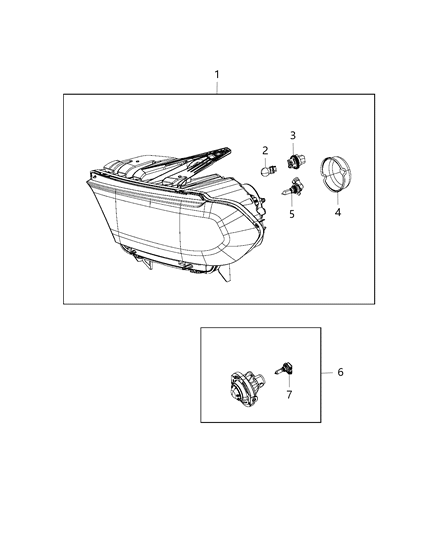 2017 Dodge Durango Lamps, Front Diagram 2