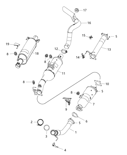 2018 Ram 3500 Pickup Exhaust System Diagram 2