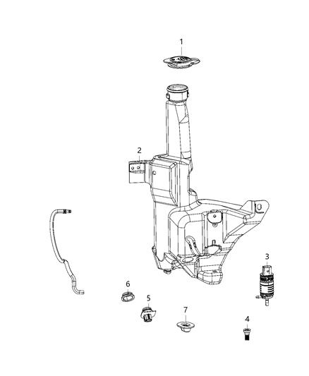 2020 Ram 1500 Classic Washer System, Front Diagram 2