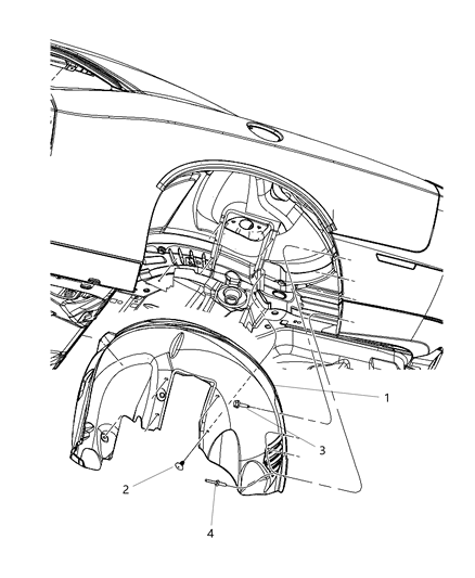 2008 Dodge Challenger Rear Wheelhouse Shields Diagram