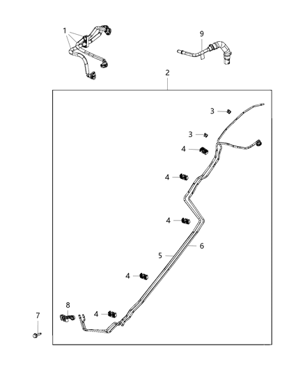 2020 Jeep Cherokee Tube-Fuel Supply And Return Diagram for 68441917AA