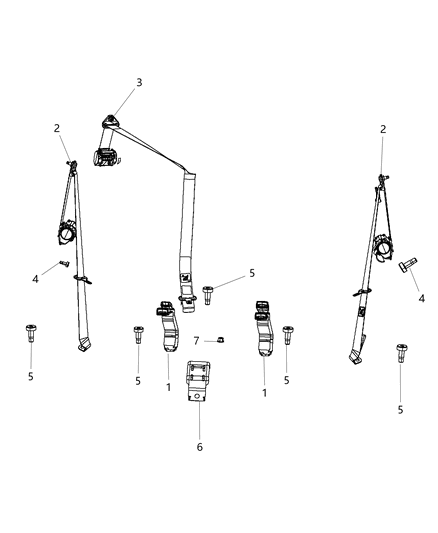 2014 Jeep Patriot Seat Belt Rear Diagram