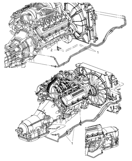 2006 Jeep Commander Transmission Oil Cooler & Lines Diagram