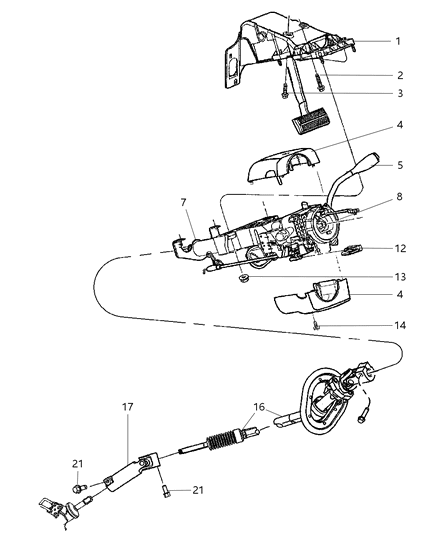 2008 Dodge Ram 3500 Pickup Steering Column Diagram