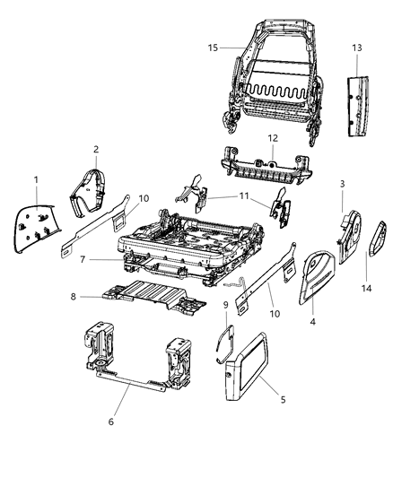 2010 Chrysler PT Cruiser Shield-Driver OUTBOARD Diagram for 1CW431DAAA