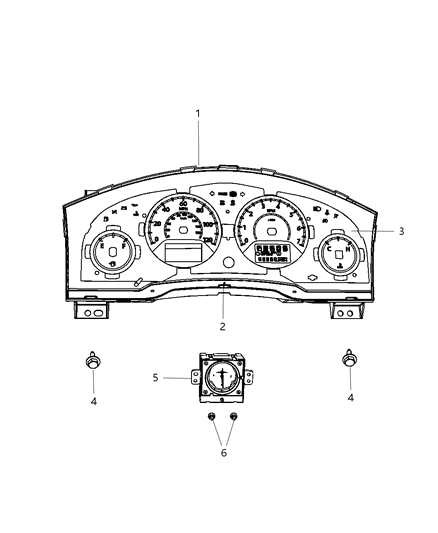 2010 Dodge Grand Caravan Cluster-Instrument Panel Diagram for 5172813AC