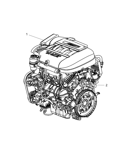 2009 Chrysler Town & Country Engine Assembly & Identification & Service Diagram 6