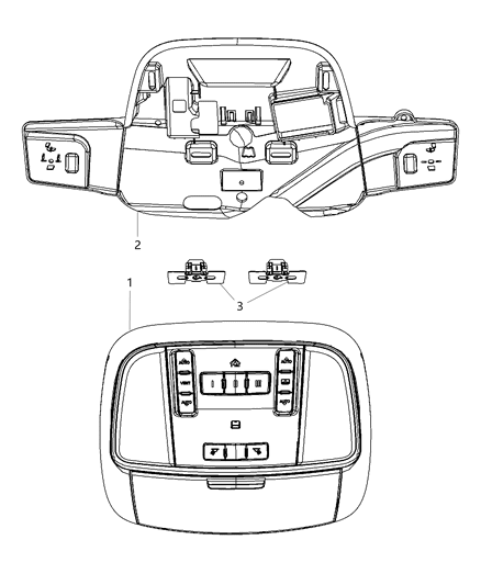 2016 Jeep Grand Cherokee Console-Overhead Diagram for 1VS301X9AC