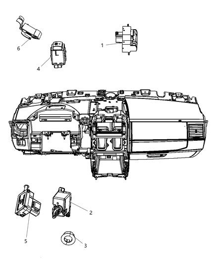 2009 Dodge Grand Caravan Switch-Instrument Panel Diagram for 68025899AA