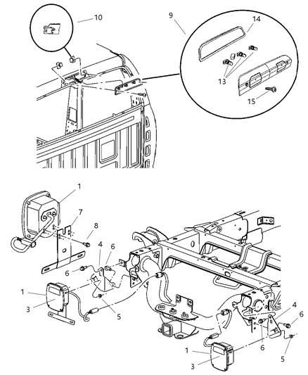 2007 Dodge Ram 3500 Plug-CHMSL Diagram for 55078099AB