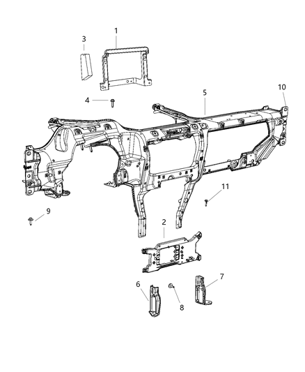 2020 Chrysler Pacifica Instrument Panel & Structure Diagram 2