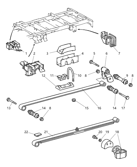 2006 Dodge Sprinter 2500 Spring-Rear Diagram for 5128486AA