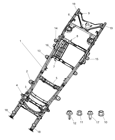 2009 Dodge Durango Frame-Chassis Diagram for 68014625AA