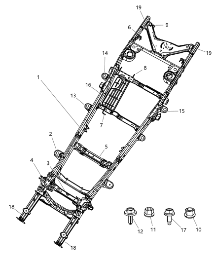 2009 Dodge Durango Rod-Exhaust Pipe Support Diagram for 68046452AA