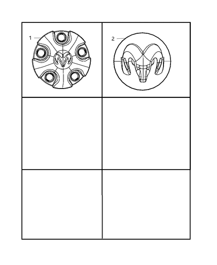 2009 Dodge Ram 1500 Wheel Covers & Center Caps Diagram