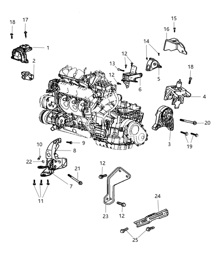 2003 Chrysler Voyager Support-Engine Mount Diagram for 4861271AD