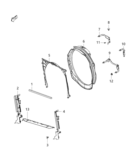 2020 Ram 3500 Pickup Radiator Seals, Shields, & Baffles Diagram 2
