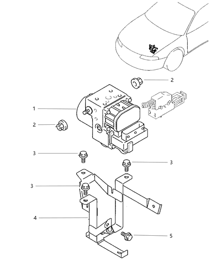 1998 Chrysler Sebring Coupe Hydraulic Unit, Modulator Diagram