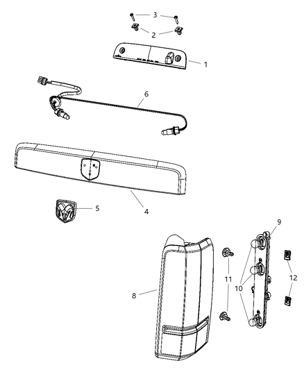 2008 Dodge Nitro Lamps - Rear Diagram