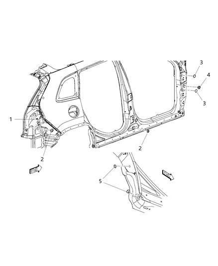 2016 Jeep Cherokee Plugs - Body Side Diagram