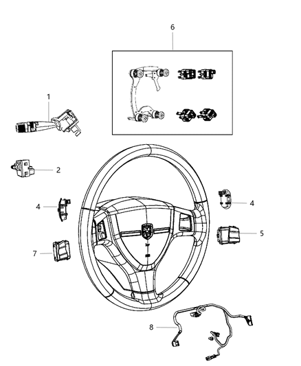 2012 Ram 3500 Switches - Steering Column & Wheel Diagram