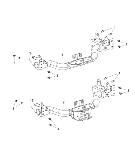 2017 Ram 1500 Tow Hooks & Hitches, Rear Diagram