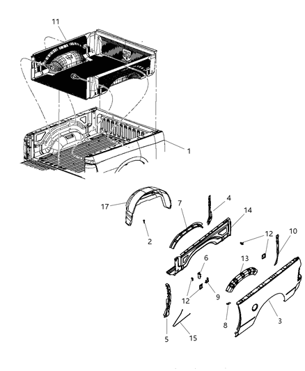 2011 Ram 2500 Pick-Up Box Diagram