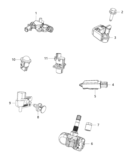 2015 Dodge Viper Sensors - Body Diagram