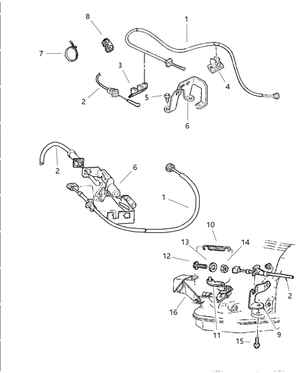 1998 Jeep Grand Cherokee Cable-Throttle Body To TRANS. Diagram for 52104030AB