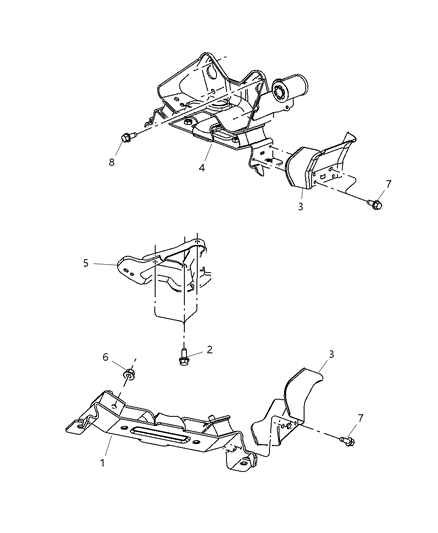 2005 Jeep Grand Cherokee INSULATOR-Transmission Support Diagram for 52124104AA
