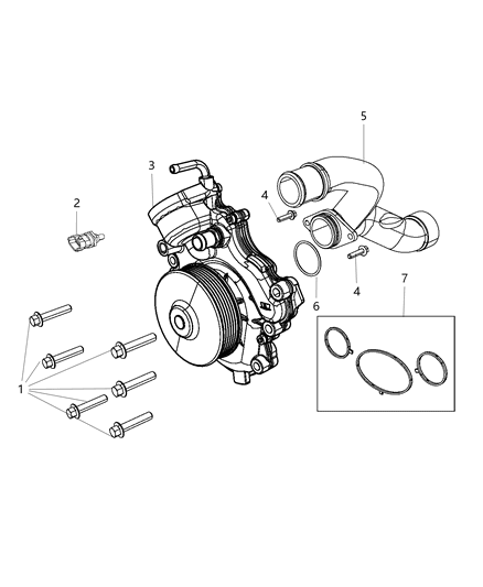 2019 Ram 1500 Classic Water Pump & Related Parts Diagram 1