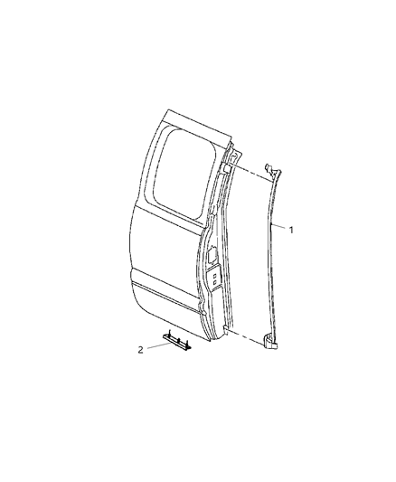 2000 Dodge Ram 3500 Half Door Weatherstrips & Seals Diagram