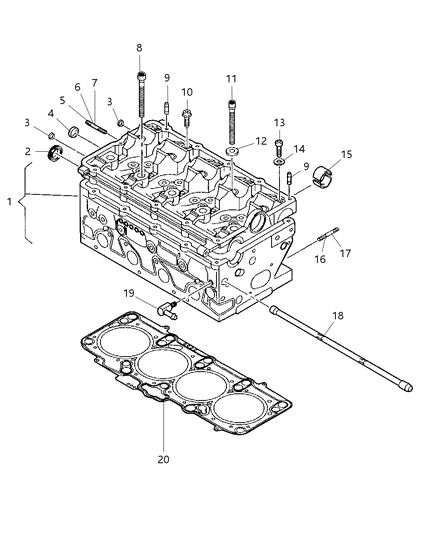 2007 Chrysler Sebring Gasket-Cylinder Head Diagram for 68033096AA