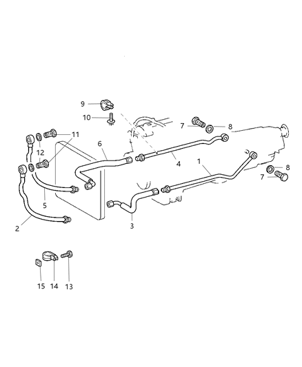 2008 Chrysler Crossfire Transmission Oil Cooler & Lines Diagram