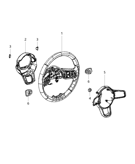 2020 Jeep Gladiator Cover-Steering Wheel Back Diagram for 6RT161R3AA