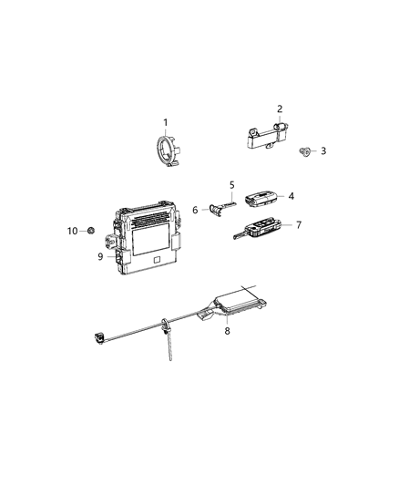 2018 Jeep Compass Modules, Receivers, Passive Entry, Keys, And Key Fobs Diagram