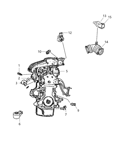 2008 Chrysler PT Cruiser Sensors - Engine Diagram 1