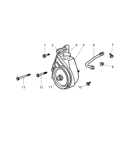 2002 Dodge Ram Wagon Power Steering Pump & Mounting Diagram