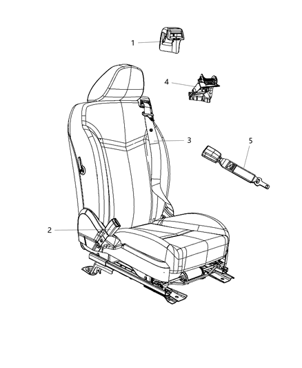 2014 Chrysler 200 Seat Belts Front Diagram