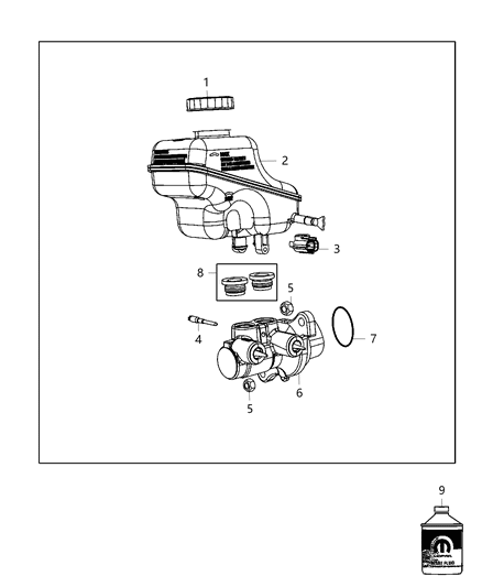 2016 Chrysler 300 Brake Master Cylinder Diagram for 68048551AB