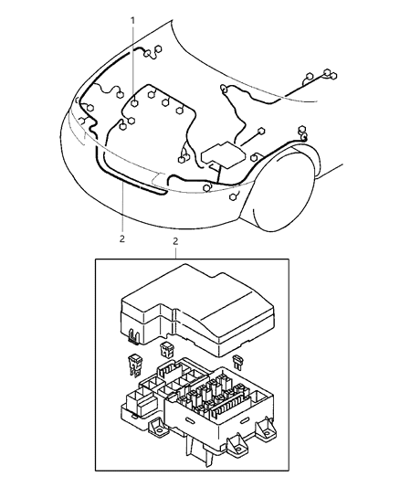 1999 Chrysler Sebring Wiring - Engine & Related Parts Diagram