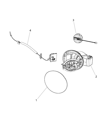 2014 Dodge Dart Fuel Door & Related Parts Diagram