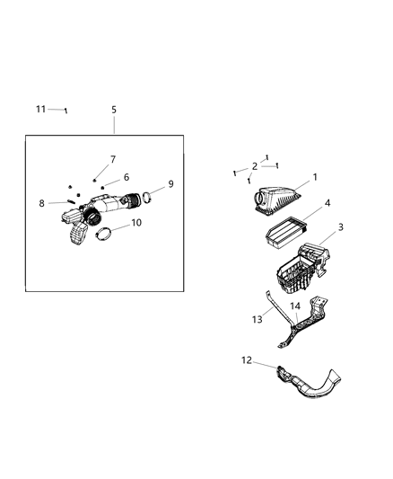 2018 Jeep Wrangler Air Cleaner Diagram 2