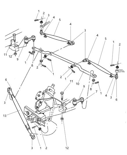 2000 Dodge Ram Wagon Steering Linkage Diagram 1