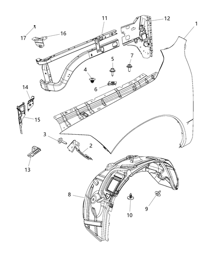 2013 Ram 3500 COWL Panel-COWL Side Diagram for 68095934AC