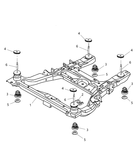 2004 Chrysler Pacifica Cradle, Suspension, Front Diagram