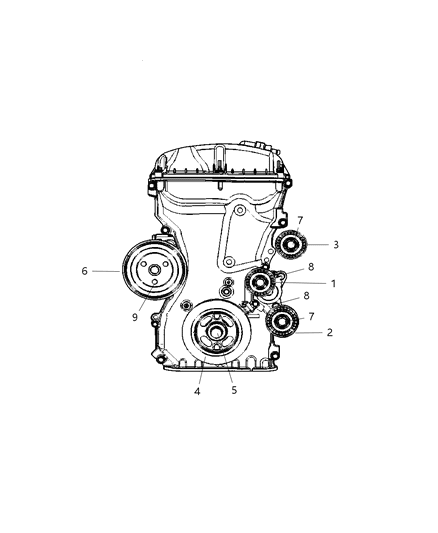 2009 Dodge Caliber TENSIONER-Belt Diagram for 4891976AB