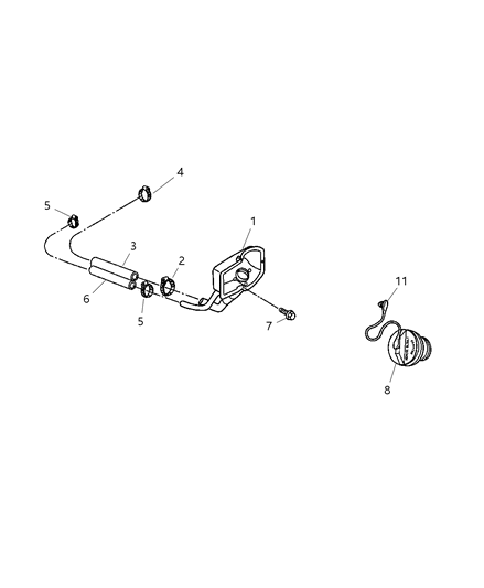 2003 Dodge Dakota Hose-Fuel Filler Diagram for 52102651AA